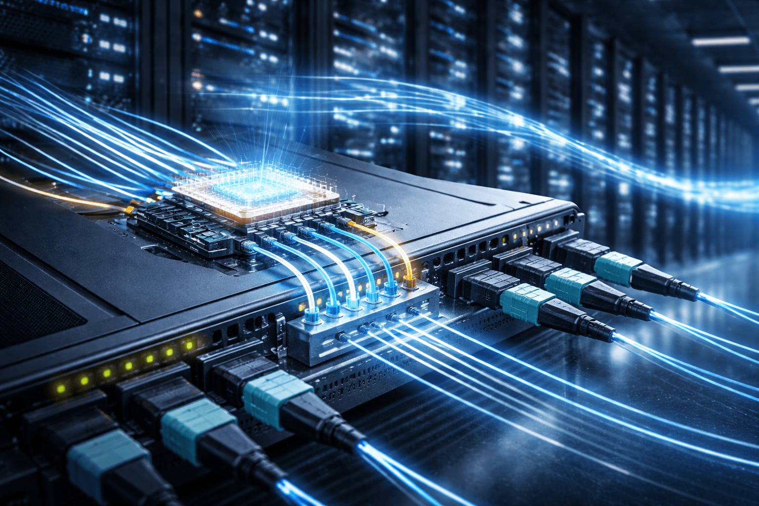 Arquitectura Co-Packaged Optics CPO para redes de datacenter e IA